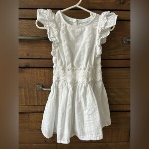 White Ruffled Kids Dress